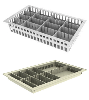 Dividers for trays and baskets